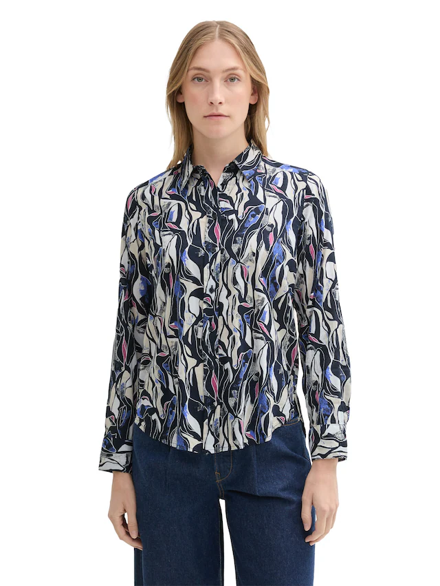TOM TAILOR Langarmbluse mit All-Over Print