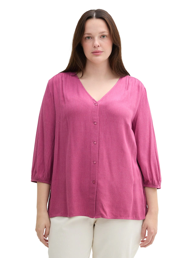TOM TAILOR PLUS Klassische Bluse mit 3/4 Ärmeln