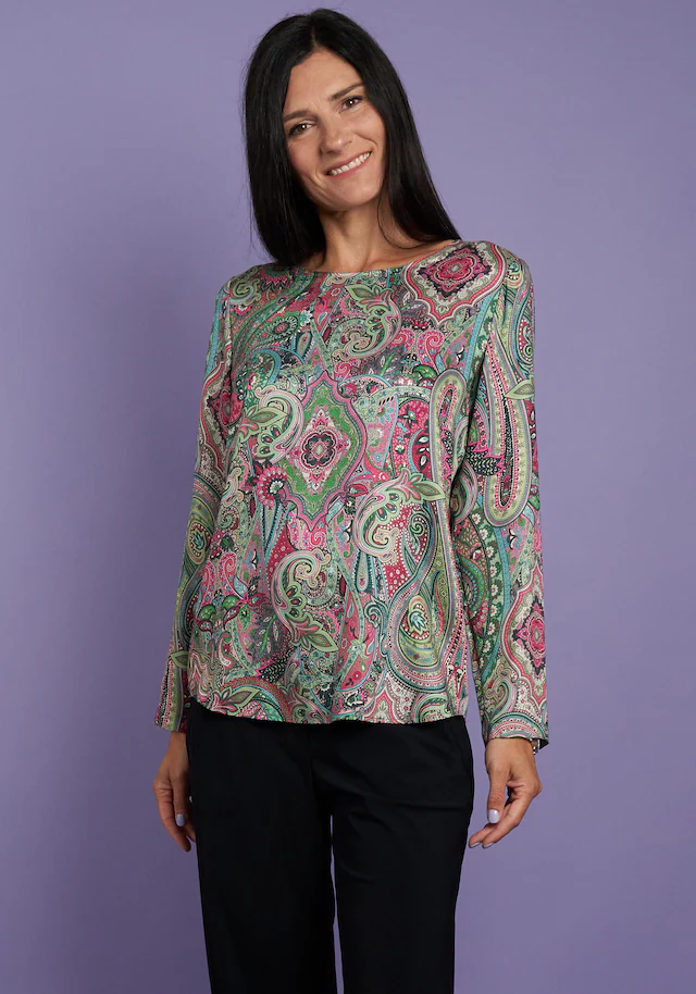 Seidel Moden Langarmbluse mit All-Over Print, MADE IN GERMANY