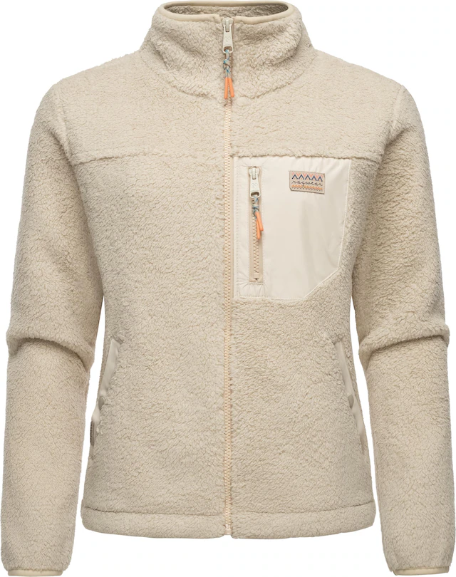 Ragwear Plüschjacke »Alaris« ohne Kapuze Kuschelige Fleecejacke mit Brusttasche
