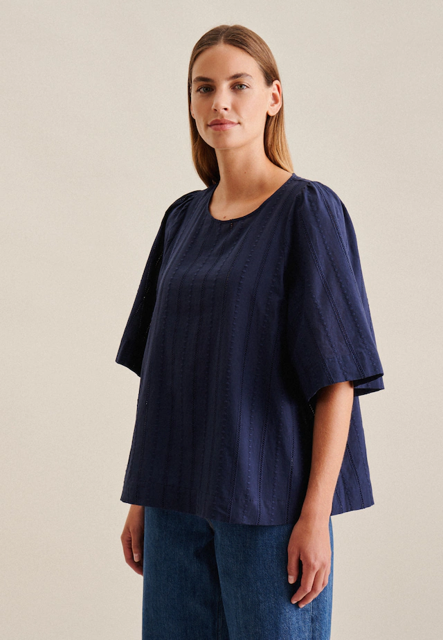 seidensticker Shirtbluse »Schwarze Rose« 1/2 Rundhals Streifen