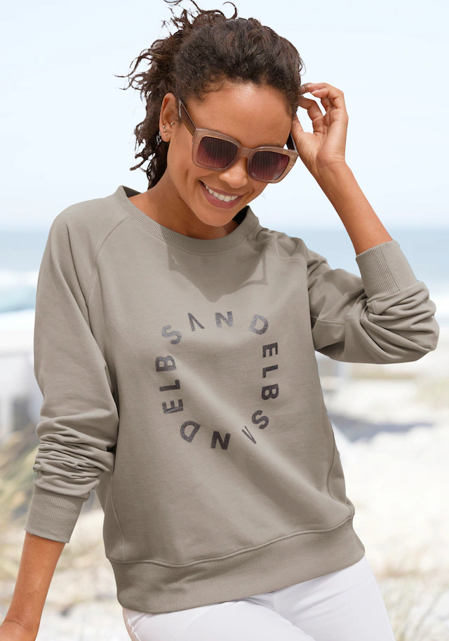 Elbsand Sweatshirt »Zaara«, mit Frontprint, Rundhalsausschnitt, Printpullover, casual-sportlichn