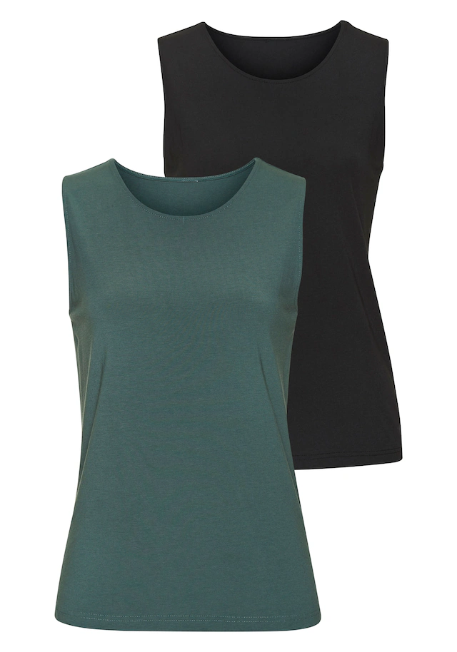 LASCANA Tanktop »aus elastischer Baumwoll-Modal-Qualität« 2er-Pack,
