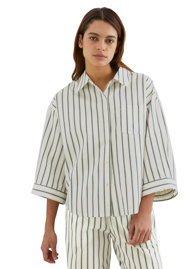 Marc O'Polo Hemdbluse »Mix & Match Poplin« Hemdbluse mit extra breiten Ärmeln und durchgehender Knopfleiste