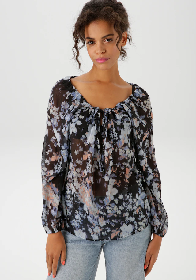 Aniston CASUAL Schlupfbluse mit raffiniertem Cut-Out im Rücken