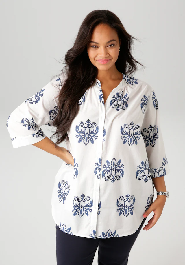 Aniston PLUS Longbluse mit Ornamenten bedruckt - jedes Teil ein Unikat