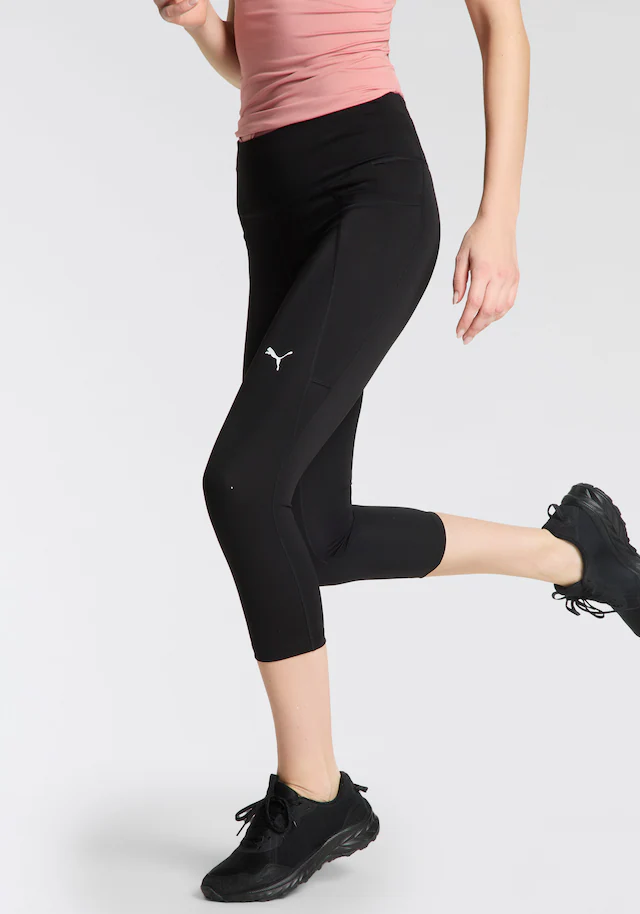PUMA Trainingstights »W TAD ESSENTIAL HW CAPRI TIGHT« mit Seitentaschen, mit DryCELL Technologie, atmungsaktiv