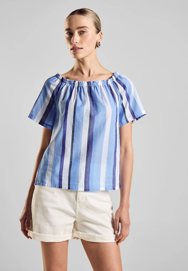 STREET ONE Carmenbluse aus reiner Baumwolle