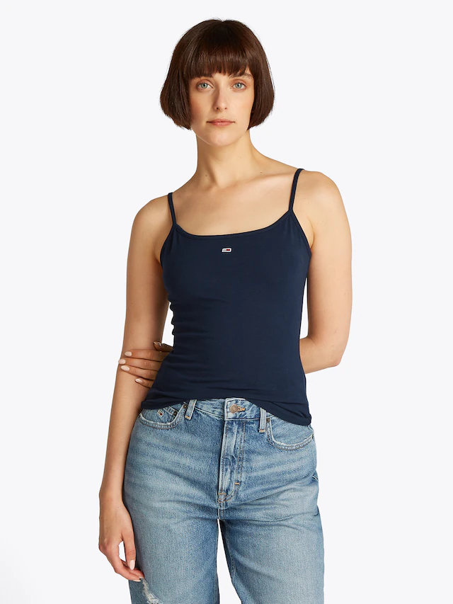 Tommy Jeans Spaghettitop »TJW ESSENTIAL STRAP TOP EXT« mit Logostickerei, Slim Fit