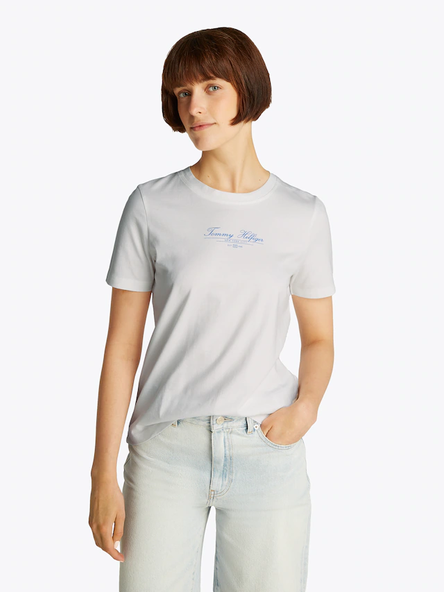 Tommy Hilfiger T-Shirt »REG SCRIPT C-NK TEE SS« mit Logo-Schriftzug