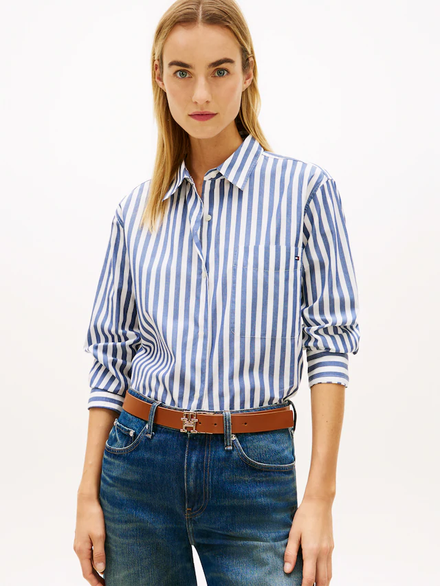 Tommy Hilfiger Langarmbluse »ESS POPLIN EASY FIT SHIRT« Baumwolle