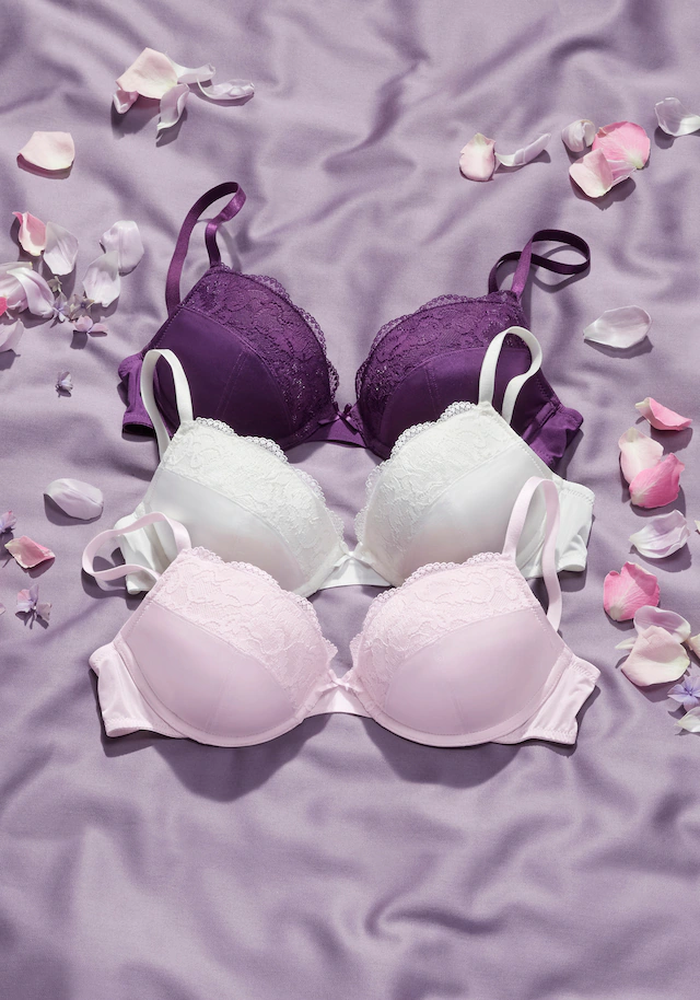 petite fleur Push-up-BH Packung, 3 Stück,mit Bügel & herausnehmbaren Kissen