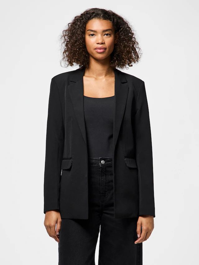 pieces Longblazer »PCBOZZY LS DETAIL BLAZER NOOS BC« mit Leo Futter