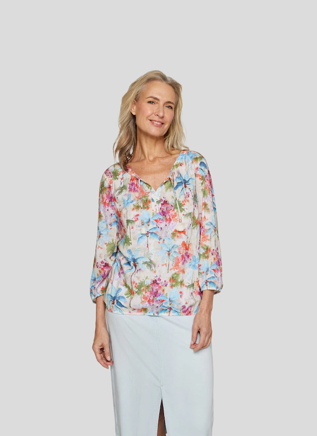 Rabe Druckbluse im Tunika-Stil und mit floralem Muster