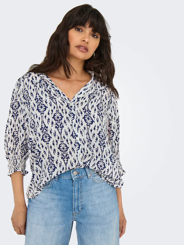 ONLY Kurzarmbluse »ONLRAYA 3/4 SHIRT WVN NOOS« Viskose, regular fit