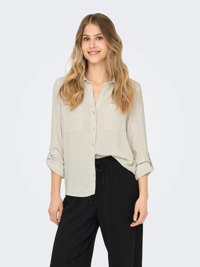 ONLY Langarmbluse »ONLYASMIN-SIESTA LS LINEN BL SHIRT PNT«