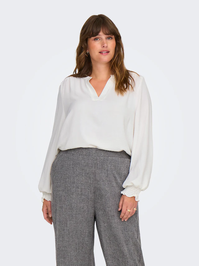 ONLY CARMAKOMA Shirtbluse »CARMETTA LIFE V-NECK TOP WVN NOOS« Kunstfaser, regular fit