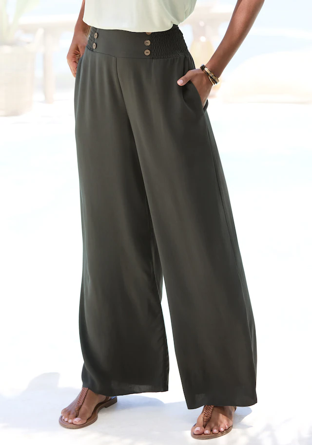 LASCANA Palazzohose mit Taschen, luftige Sommerhose aus Webware, Wide-Leg