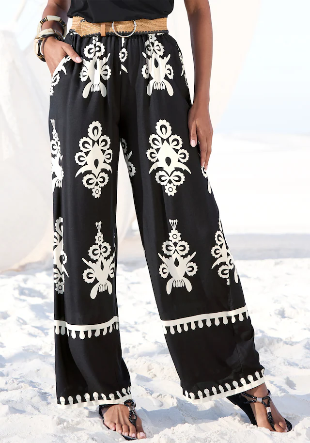 LASCANA Palazzohose mit Ethnoprint, leichte Sommerhose aus Webware