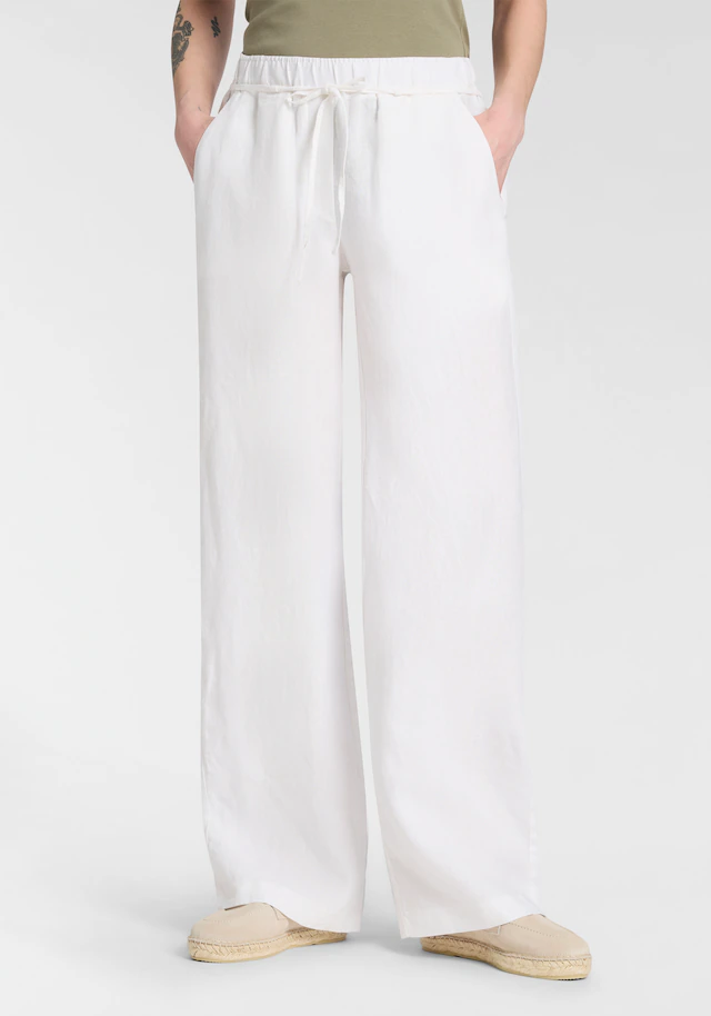 MAC Leinenhose »CHIARA BELT« Sommerhose Wide Fit, mit geradem, weitem Bein