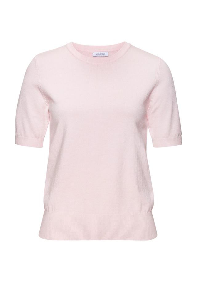 LASCANA Kurzarmpullover in Feinstrick-Qualität, T-Shirt Pullover, basic