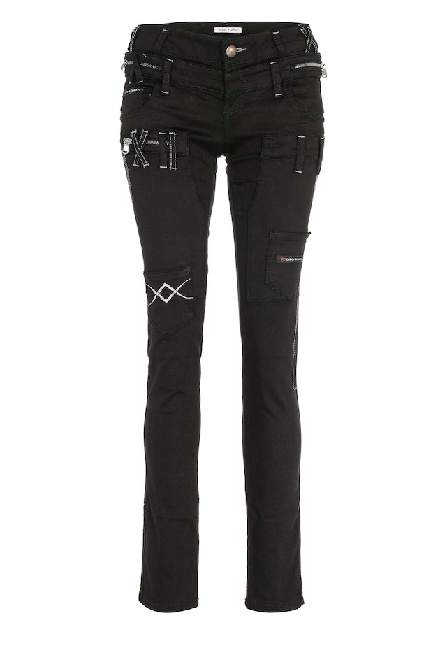 Cipo & Baxx Slim-fit-Jeans »Jeans« mit doppeltem Bund, WD228