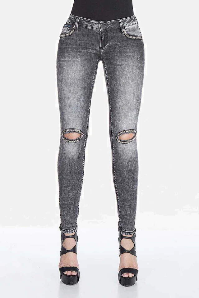 Cipo & Baxx Slim-fit-Jeans »Jeans« im trendigen Used-Look, WD307