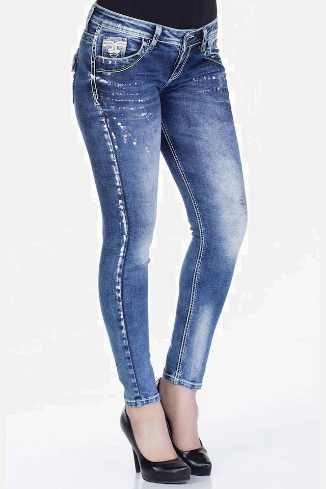 Cipo & Baxx Slim-fit-Jeans »Jeans« mit Used-Elementen, WD242