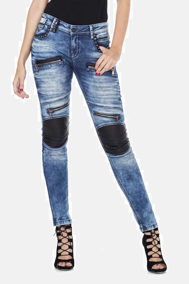 Cipo & Baxx Skinny-fit-Jeans »Jeans« mit angesagten Applikationen, WD346