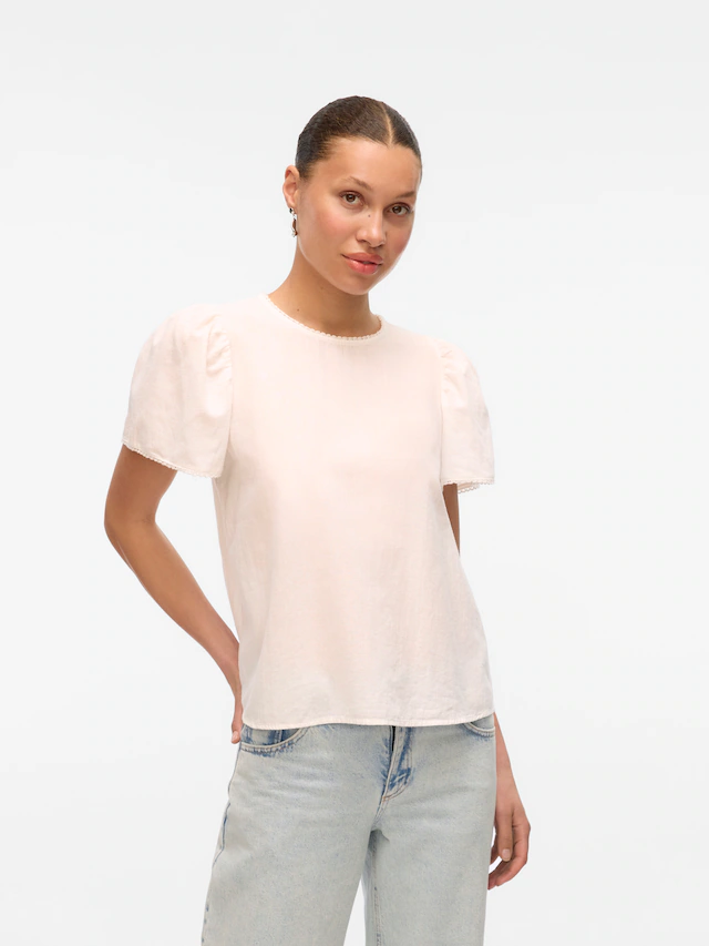 Vero Moda Kurzarmbluse »VMPRETTY SS TOP WVN GA NOOS«