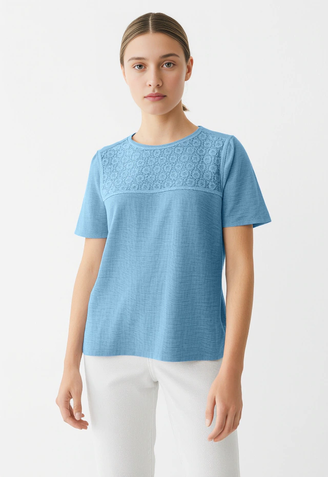 Vero Moda Blusentop »VMALVA CROCHET SS TOP WVN GA«