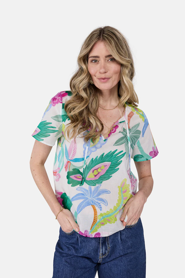 Lieblingsstück Schlupfbluse mit Tropicalprint