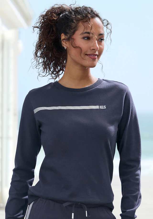 H.I.S Sweatshirt , Basic mit Logodruck, Loungewearn