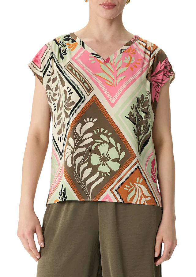 Comma Shirtbluse mit All-Over Print