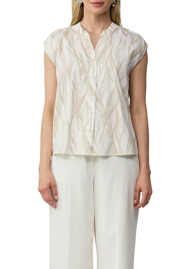 s.Oliver BLACK LABEL Kurzarmbluse mit All-Over Print