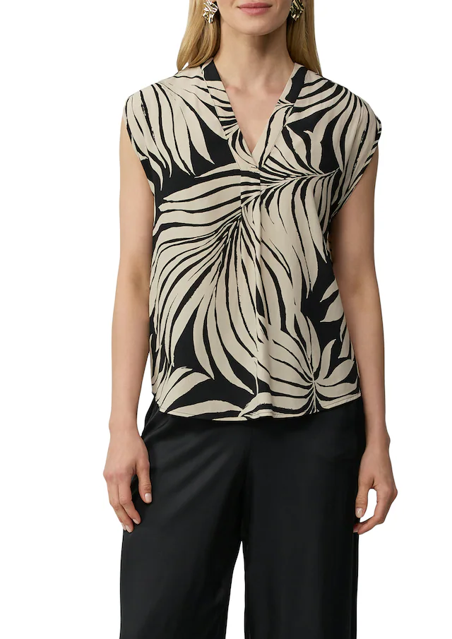 s.Oliver BLACK LABEL Kurzarmbluse mit All-Over Print