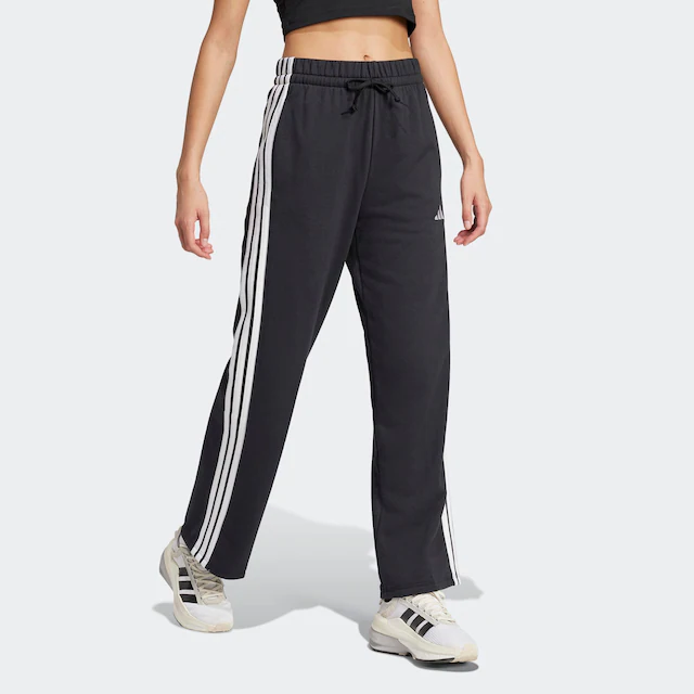 adidas Sportswear Sporthose »ESSENTIALS 3-STREIFEN OPEN HEM FRENCH TERRY« Reguläre Passform, aus weichem French Terry
