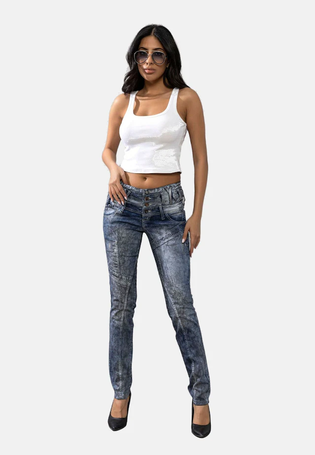 Cipo & Baxx Slim-fit-Jeans »Jeans« mit Dreifachbund, WD245