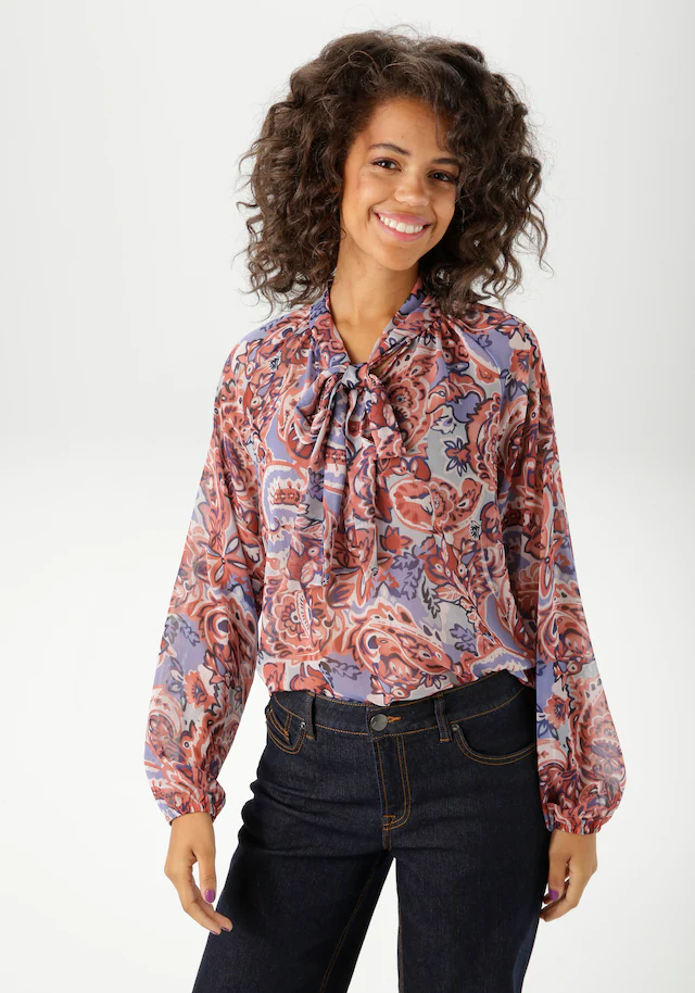 Aniston CASUAL Schlupfbluse mit extravagantem, großflächigen Paisley-Muster