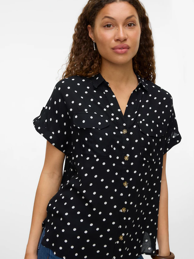 Vero Moda Kurzarmbluse »VMBUMPY SS SHIRT AOP WVN GA NOOS« Viskose, regular fit