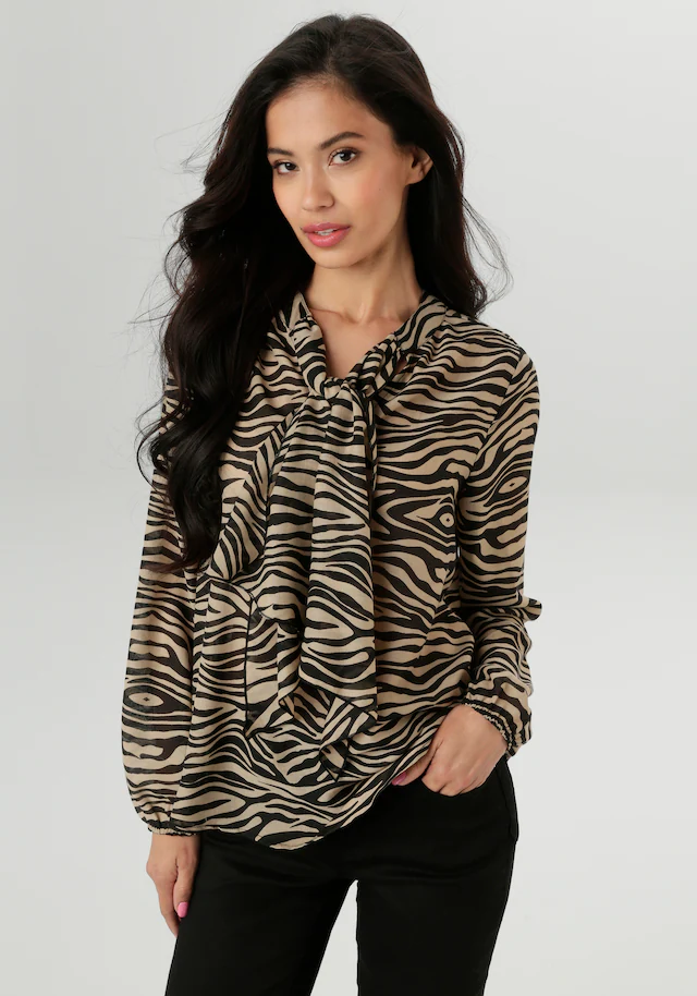 Aniston SELECTED Schlupfbluse mit modischen Animal-Print