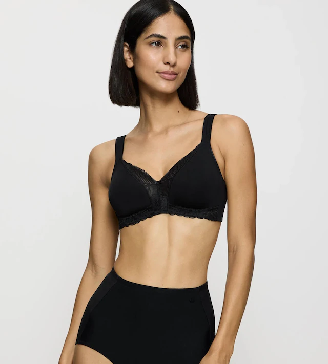 Triumph Bügelloser BH »Modern Lace+Cotton« Spitzeneinsätze, starker Halt ohne Bügel, atmungsaktiv, leicht