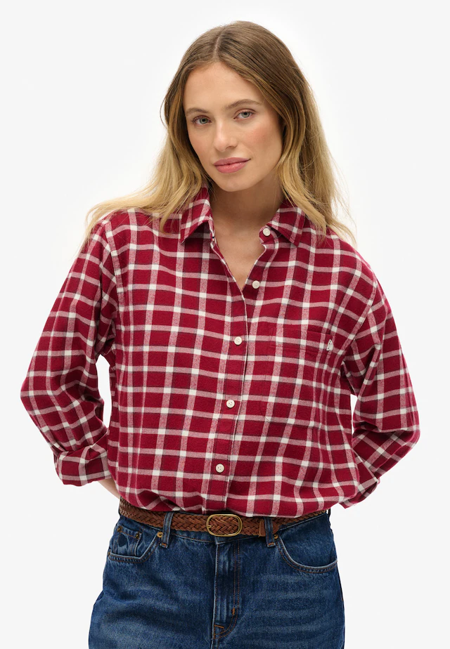 Superdry Karobluse »CHECK FLANNEL BOYFRIEND SHIRT«