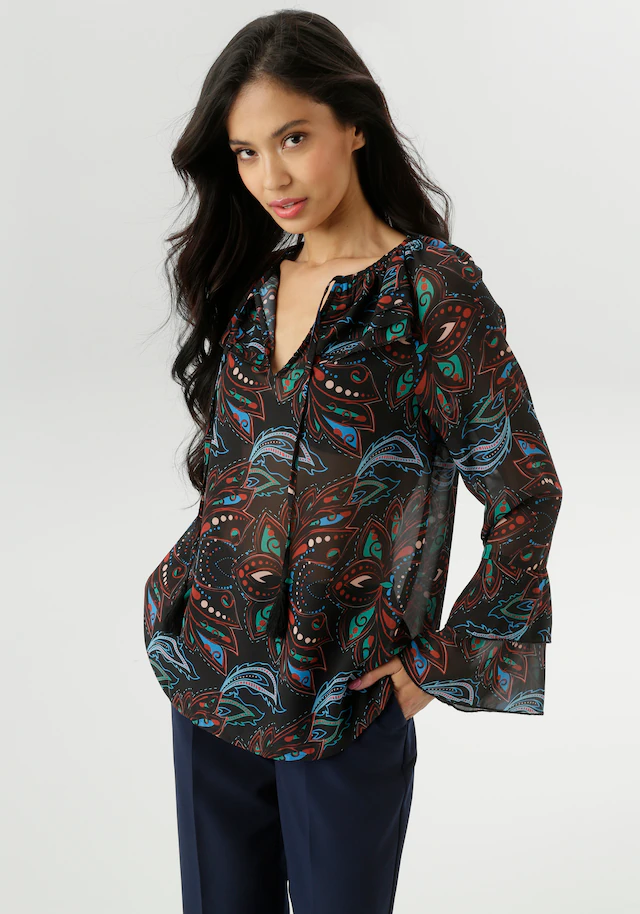 Aniston SELECTED Chiffonbluse aus leicht transparente Chiffon