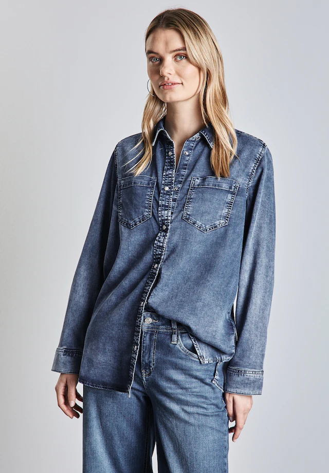 STREET ONE Jeansbluse mit Knopfleiste