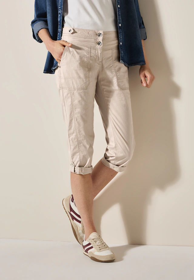 Cecil Caprihose »Style New York« Sommerhose mit Knopfdetails am Bund