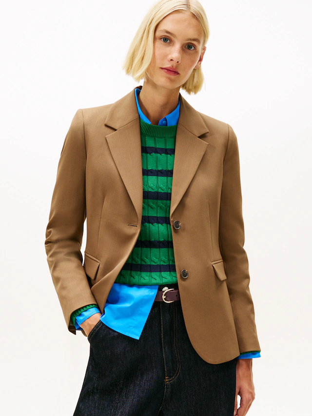 Tommy Hilfiger Longblazer »TIMELESS WOOL REG STRT SB BLAZER« mit Wolle