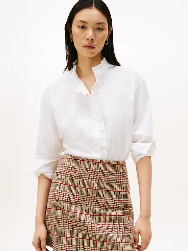 Tommy Hilfiger Rüschenbluse »POPLIN RUFFLE SHIRT« mit Rüschen Detail