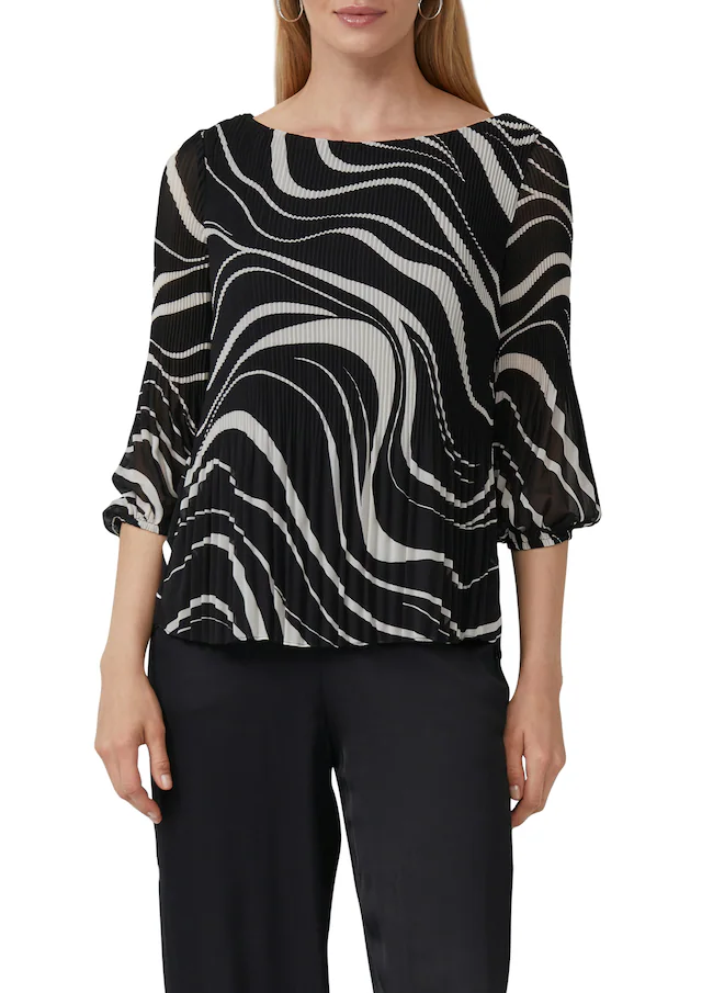 s.Oliver BLACK LABEL Klassische Bluse mit All-Over Print