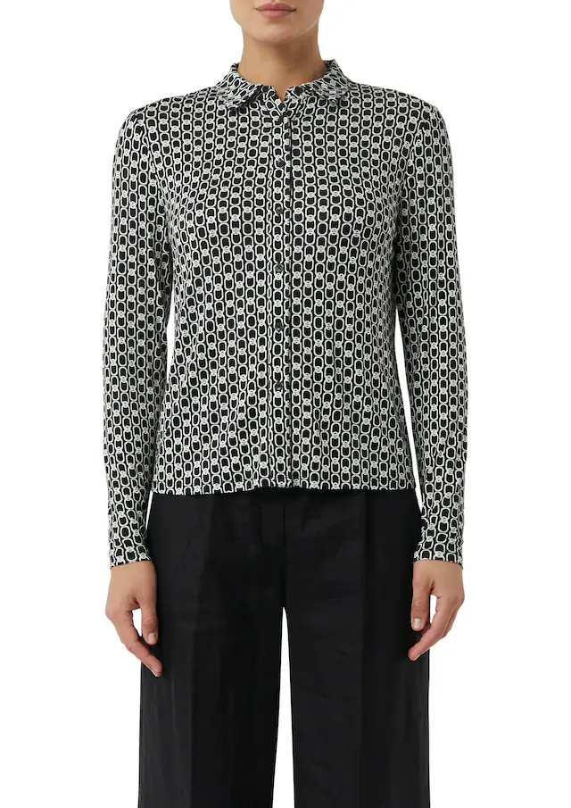 Comma Hemdbluse mit All-Over Print